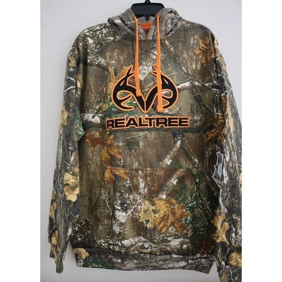 Staghorn STF65862 Men's Sz M Real Tree Edge Camo Logo Fleece Hoodie Sweatshirt - Picture 4 of 6